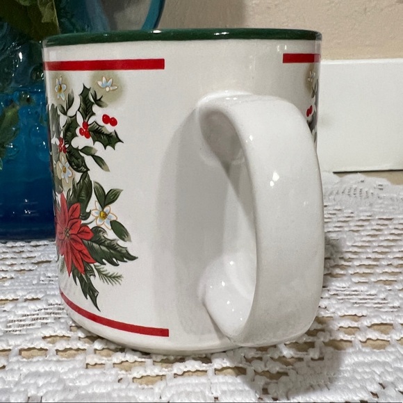 Rare Vintage Lefton China Christmas Poinsettia Ceramic Mug Estate EUC 1988 - Picture 10 of 11